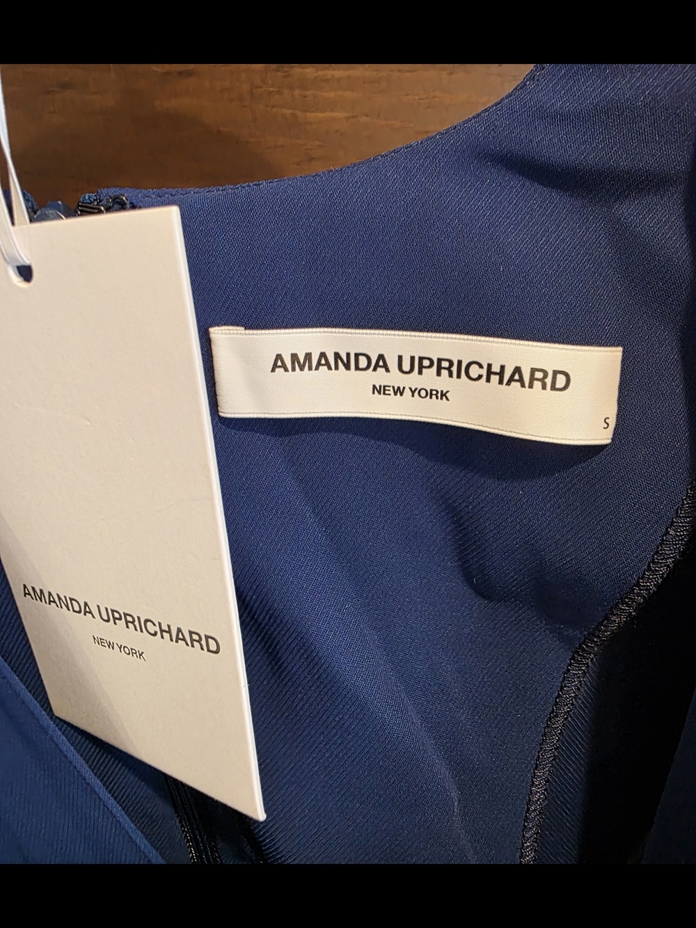 Amanda Uprichard Blue V-Neck Wrap Mini Dress - Picture 3 of 3